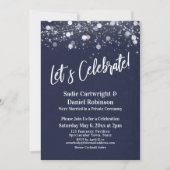 Custom Let's Celebrate Navy Empfang Einladung (Vorderseite)