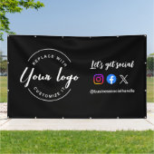 Custom Let's Get Social Media Website Logo-Banner Banner (Außenbereich)