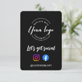Custom Let's Get Social Media Website Logo QR-Code Einladung (Stehend Vorderseite)
