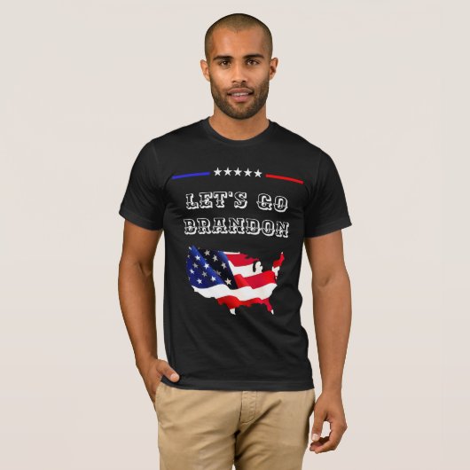 Custom LET'S GO BRANDON Funny Trump USA Flag T-Shirt (Vorne ganz)