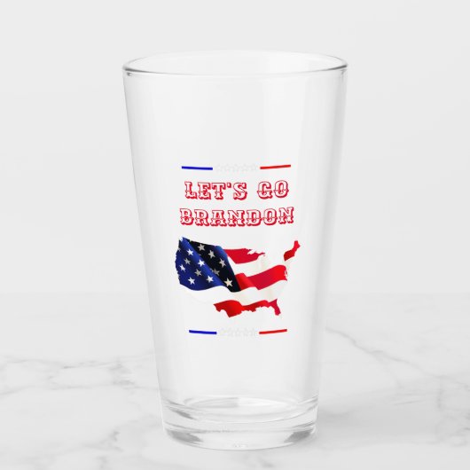 Custom LET'S GO BRANDON Trump 2024 US-Flag MAGA Glas (Vorderseite)