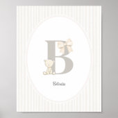 Custom Letter B Nursery Wall Art - Baby Name Print Poster (Vorne)