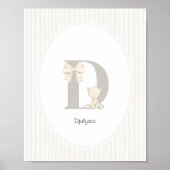 Custom Letter D Nursery Wall Art - Baby Name Print Poster (Vorne)