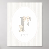 Custom Letter F Nursery Wall Art - Baby Name Print Poster (Vorne)