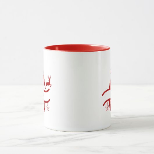 Custom Letter G Name Christmas Monogram Tasse (Zentrum)