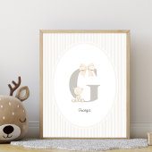Custom Letter G Nursery Wall Art - Baby Name Print Poster