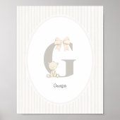Custom Letter G Nursery Wall Art - Baby Name Print Poster (Vorne)