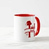 Custom Letter H Name Christmas Monogram Tasse (VorderseiteRechts)