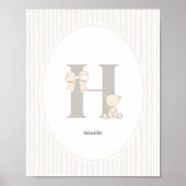 Custom Letter H Nursery Wall Art - Baby Name. Prin Poster (Vorne)
