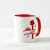 Custom Letter I Name Christmas Monogram Tasse (VorderseiteRechts)