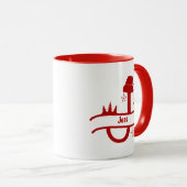 Custom Letter J Name Christmas Monogram Tasse (VorderseiteRechts)