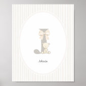 Custom Letter J Nursery Wall Art - Baby Name Print Poster (Vorne)
