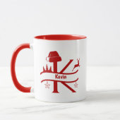 Custom Letter K Name Christmas Monogram Tasse (Links)