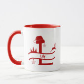 Custom Letter L Name Christmas Monogram Tasse (Links)