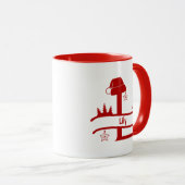 Custom Letter L Name Christmas Monogram Tasse (VorderseiteRechts)