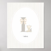 Custom Letter L Nursery Wall Art - Baby Name Print Poster (Vorne)