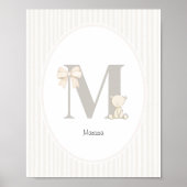 Custom Letter M Nursery Wall Art – Baby Name Print Poster (Vorne)
