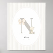 Custom Letter N Nursery Wall Art - Baby Name Print Poster (Vorne)