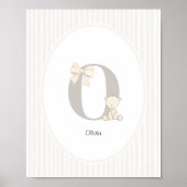 Custom Letter O Nursery Wall Art - Baby Name Print Poster (Vorne)