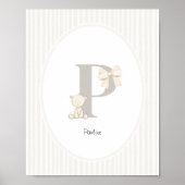 Custom Letter P Nursery Wall Art - Baby Name Print Poster (Vorne)