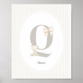 Custom Letter Q Nursery Wall Art - Baby Name Print Poster (Vorne)