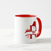 Custom Letter R Name Christmas Monogram Tasse (VorderseiteRechts)