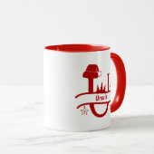 Custom Letter U Name Christmas Monogram Tasse (VorderseiteRechts)