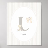 Custom Letter U Nursery Wall Art - Baby Name Print Poster (Vorne)