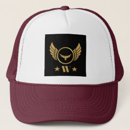 Custom Letter W Logo Monogram Gold Eagle Wings Cap Truckerkappe
