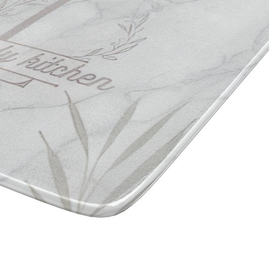 Custom Letter White and Gray Marble Cutting Board Schneidebrett (Ecke)