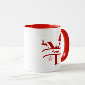 Custom Letter Y Name Christmas Monogram Tasse (VorderseiteRechts)