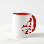 Custom Letter Z Name Christmas Monogram Tasse (VorderseiteRechts)