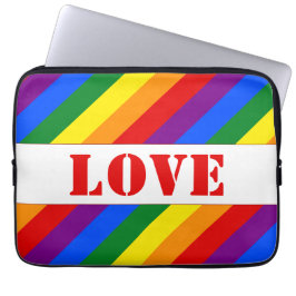 custom LGBTQ+ Rainbow Flag Stripes Pride Month -  Laptopschutzhülle