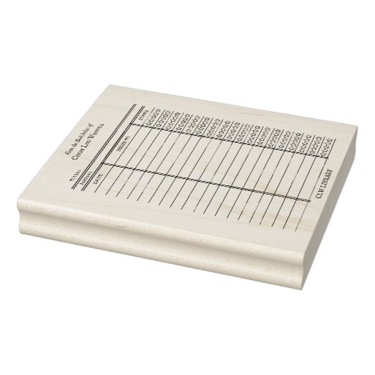 CUSTOM Library Card- Old School Wood Art Stamp Gummistempel (Stempel)