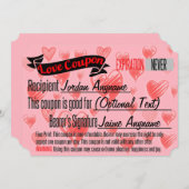 CUSTOM Liebe Coupon für BLANK Einladung (Vorne/Hinten)