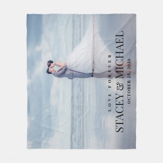 Custom Liebe Forever Foto Hochzeit Fleecedecke (Vorderseite)