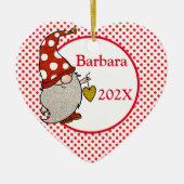 Custom Liebe Gnome Weihnachtsbaum Keramik Ornament (Vorne)