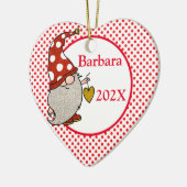 Custom Liebe Gnome Weihnachtsbaum Keramik Ornament (Links)