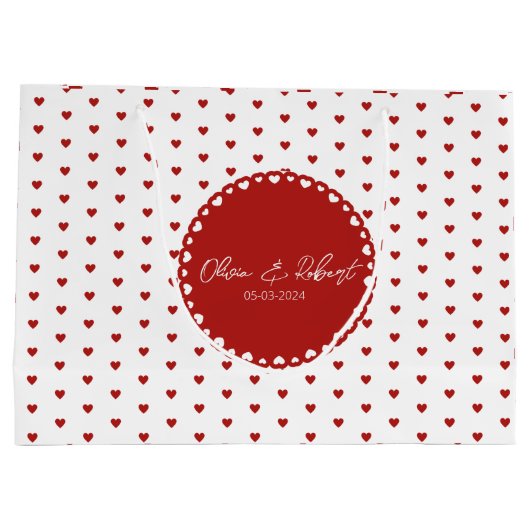 Custom Liebe Heart Geschenktasche für Paare Große Geschenktüte (Rückseite)