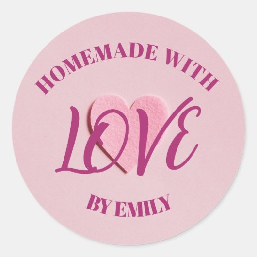 "Custom Liebe & Heart Round Stickers" Runder Aufkleber (Vorderseite)
