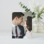 Custom Liebe Heart Wedding Foto Postkarte (Stehend Vorderseite)