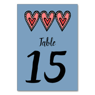 Custom Liebe Heart Wedding Tischnummer