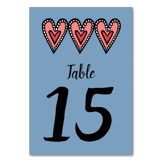 Custom Liebe Heart Wedding Tischnummer (Vorderseite)