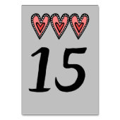 Custom Liebe Heart Wedding Tischnummer (Rückseite)