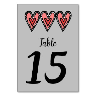Custom Liebe Heart Wedding Tischnummer