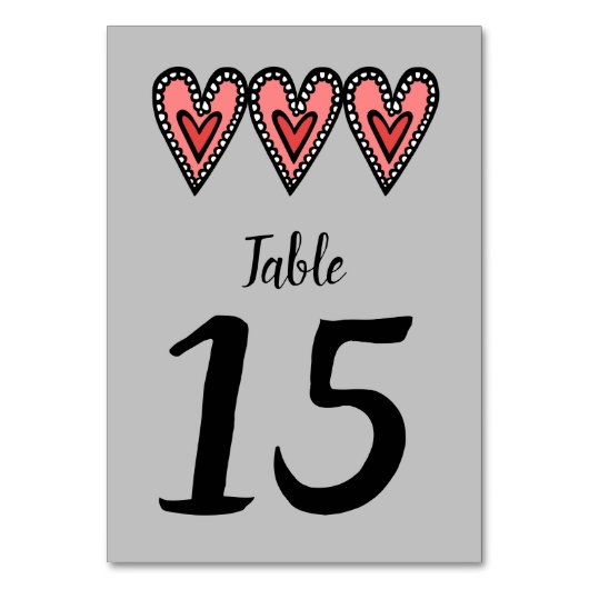 Custom Liebe Heart Wedding Tischnummer (Rückseite)