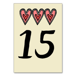 Custom Liebe Heart Wedding Tischnummer