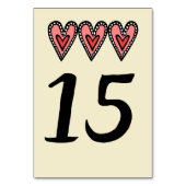 Custom Liebe Heart Wedding Tischnummer (Rückseite)