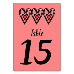 Custom Liebe Heart Wedding Tischnummer