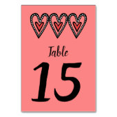 Custom Liebe Heart Wedding Tischnummer (Rückseite)